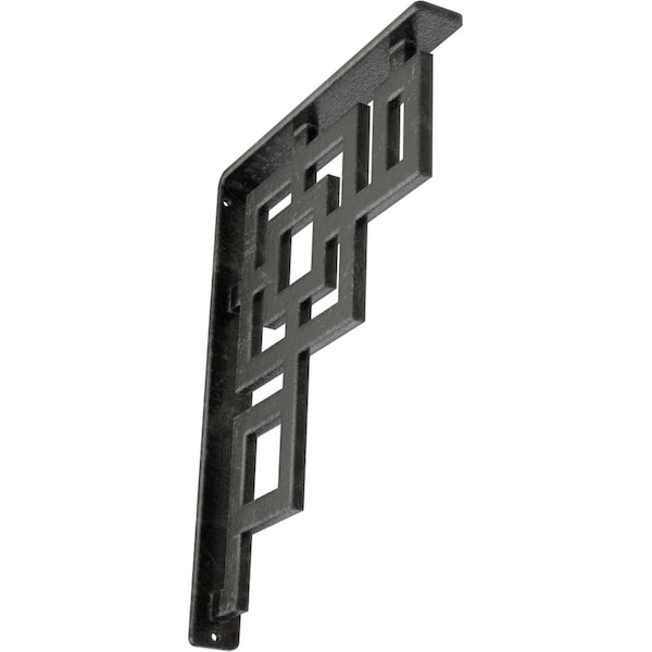 Ekena Millwork Eris Wrought Iron Bracket, (Single center brace), Antiqued Silver 1 1/2"W x 10"D x 12"H BKTM01X10X12SERASV - main